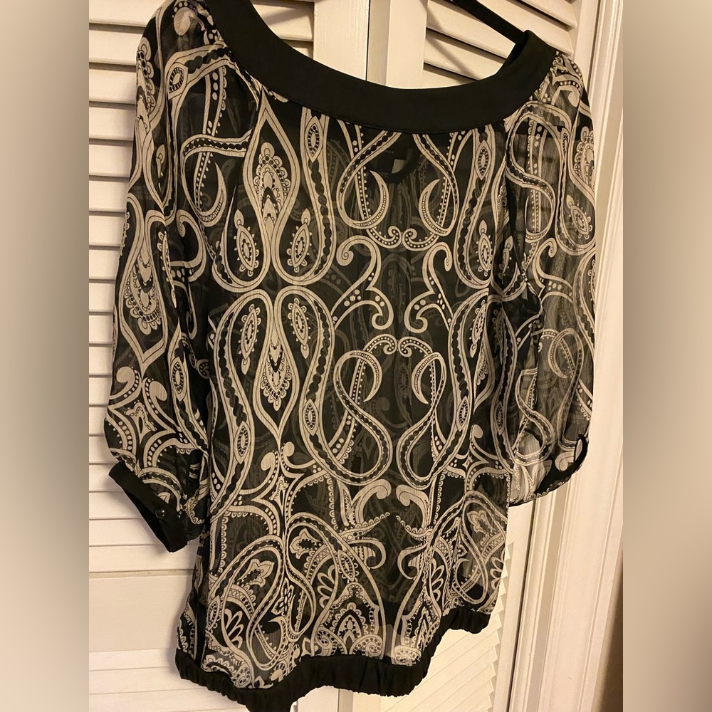Elegant Nicole Miller see through blouse